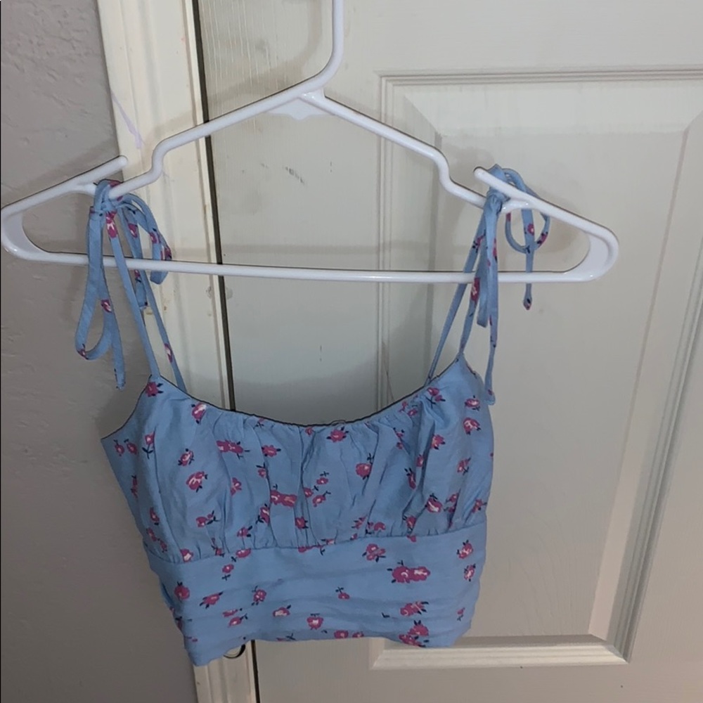 NEW Forever 21 Floral Smocked Cami Tie Strap Top